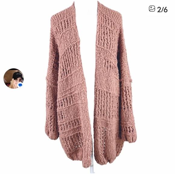 BUCKETLIST Mauve Open Knit Cardigan - Picture 9 of 9